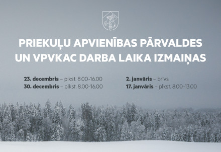 Darba laika izmaiņas svētku laikā