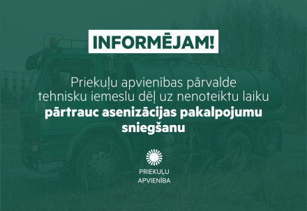 Uz nenoteiktu laiku pārtrauc asenizācijas pakalpojumu sniegšanu