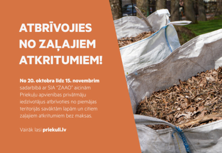 Aicinām atbrīvoties no zaļajiem atkritumiem Priekuļu apvienībā